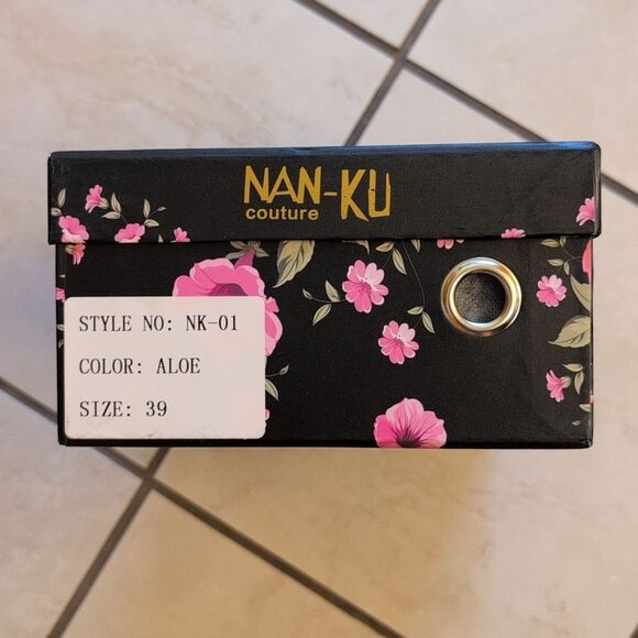 NEW Nan-Ku Free People High Top Sneaker Rhinestone Studded Aloe Size 8-8.5 - Picture 2 of 14